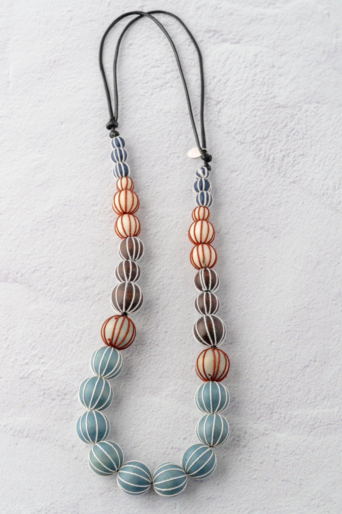 Sylca Designs Pietra Graduated Bead Necklace, Brown 