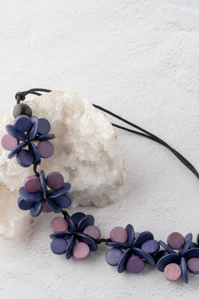 Sylca Designs Cascading Blooms Necklace, Purple 
