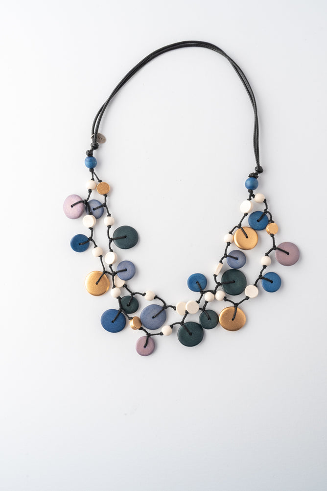 Sylca Designs Juliette Double Drop Necklace, Purple 