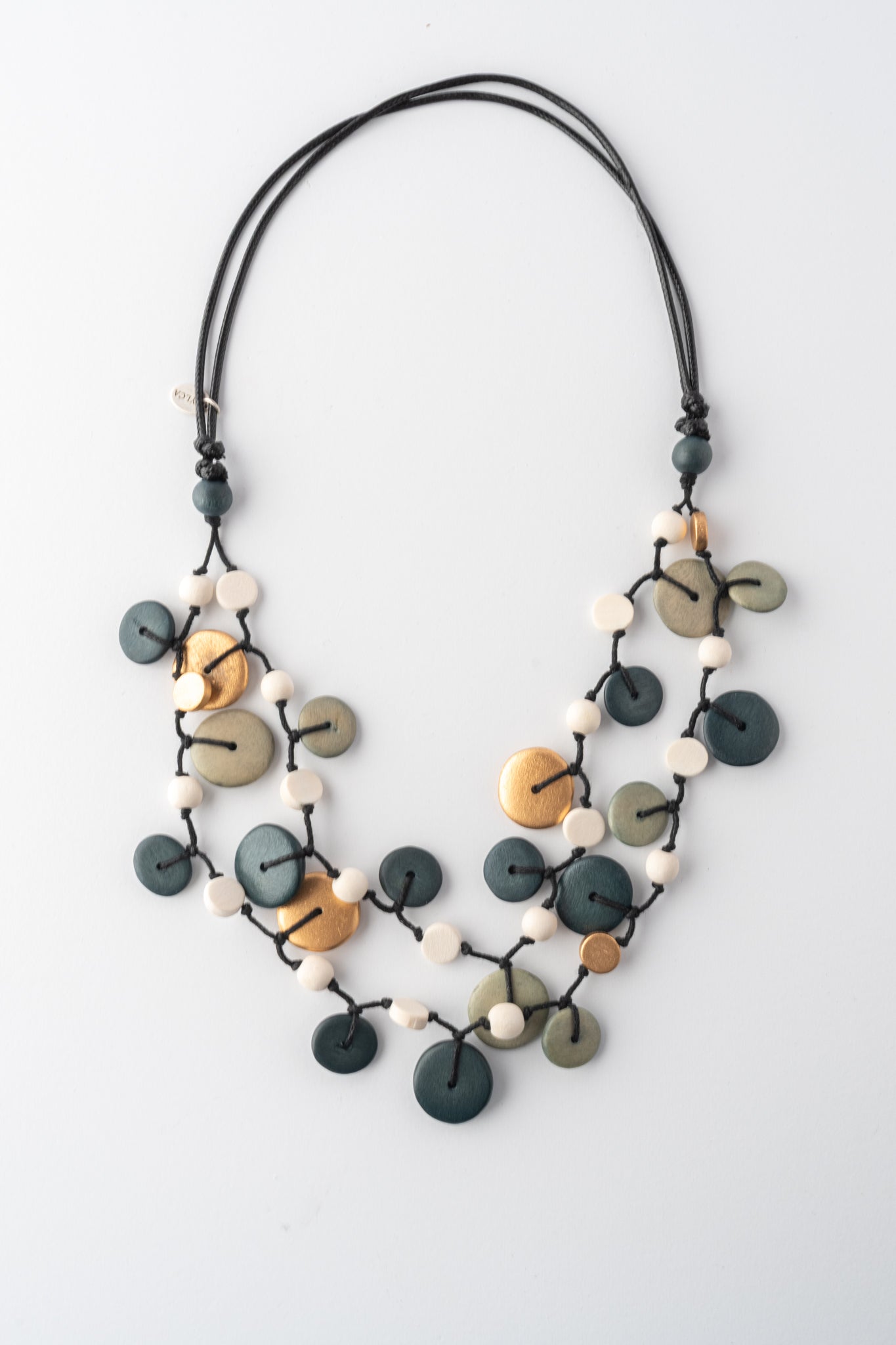 Sylca Designs Juliette Double Drop Necklace, Gray 