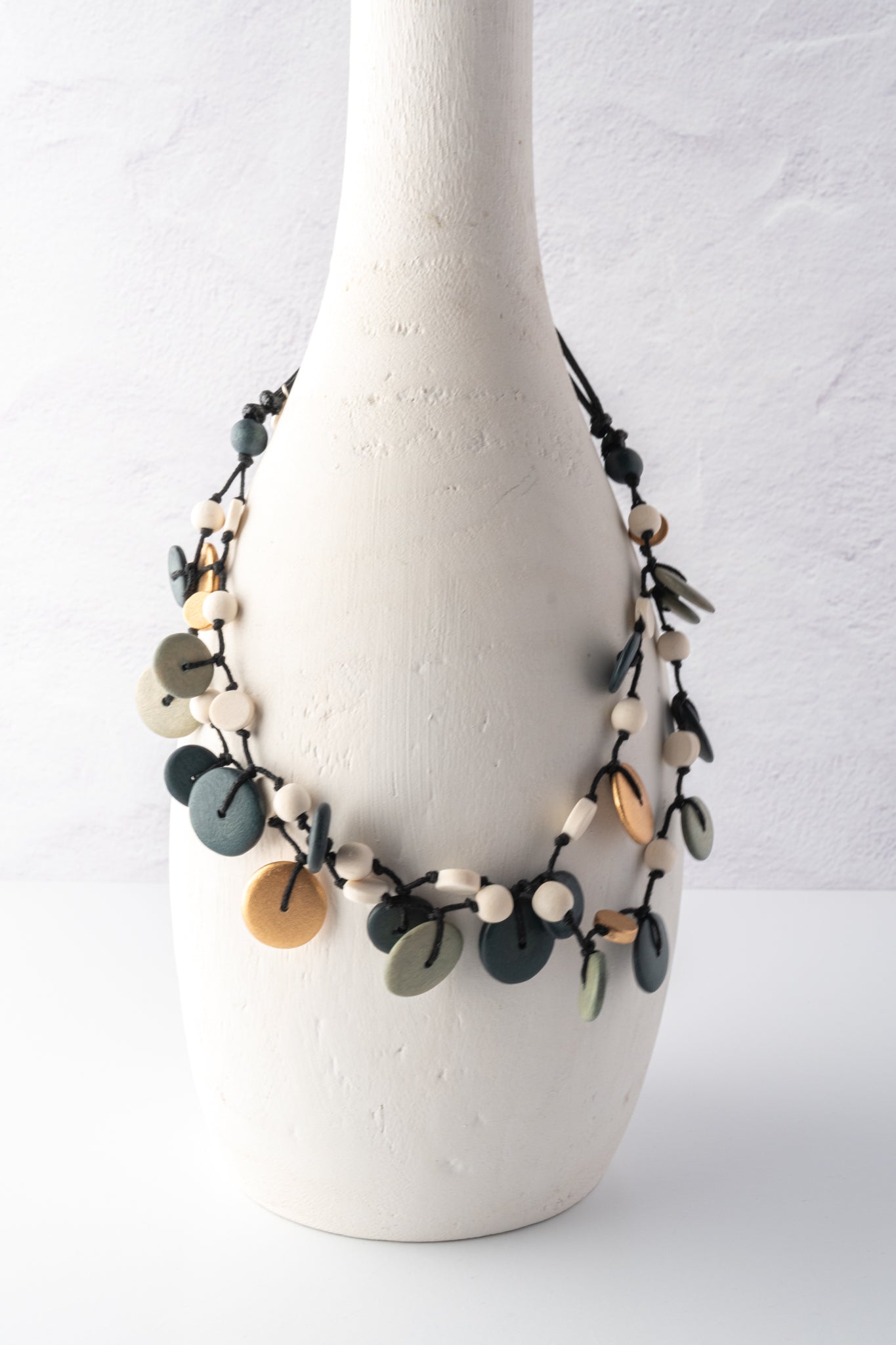 Sylca Designs Juliette Double Drop Necklace, Gray 