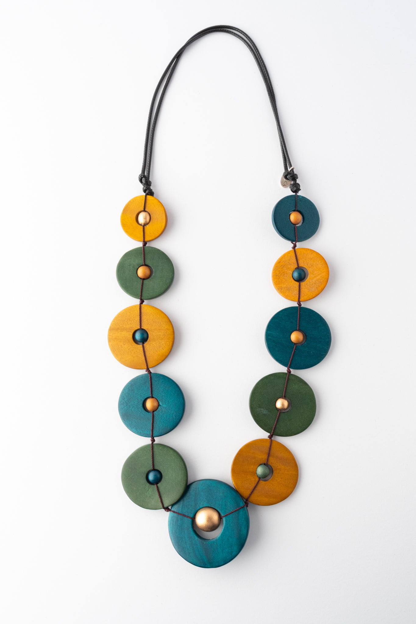 Sylca Designs Wood Unity Necklace, Teal 