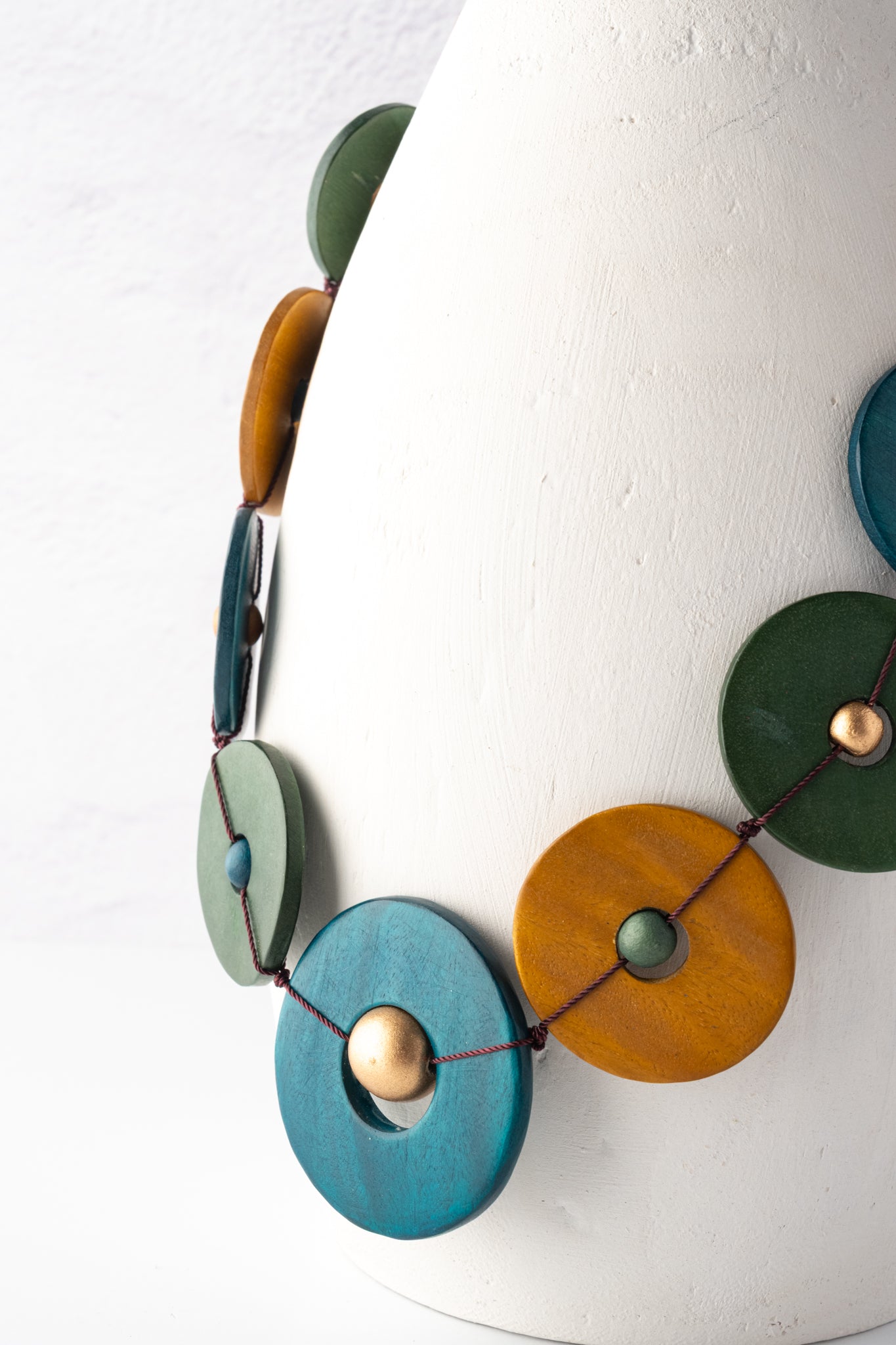 Sylca Designs Wood Unity Necklace, Teal 