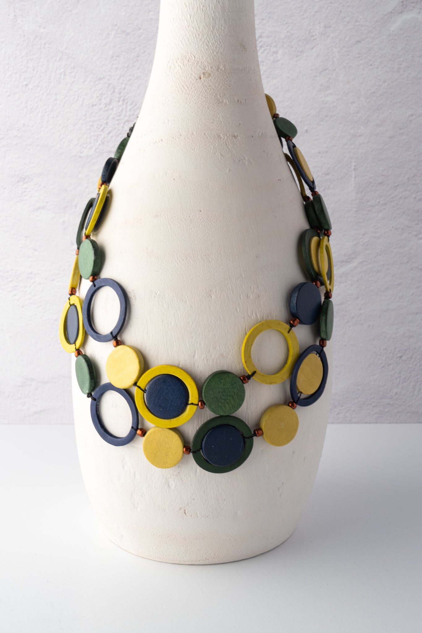 Sylca Designs Circle Cut Out Necklace, Yellow 