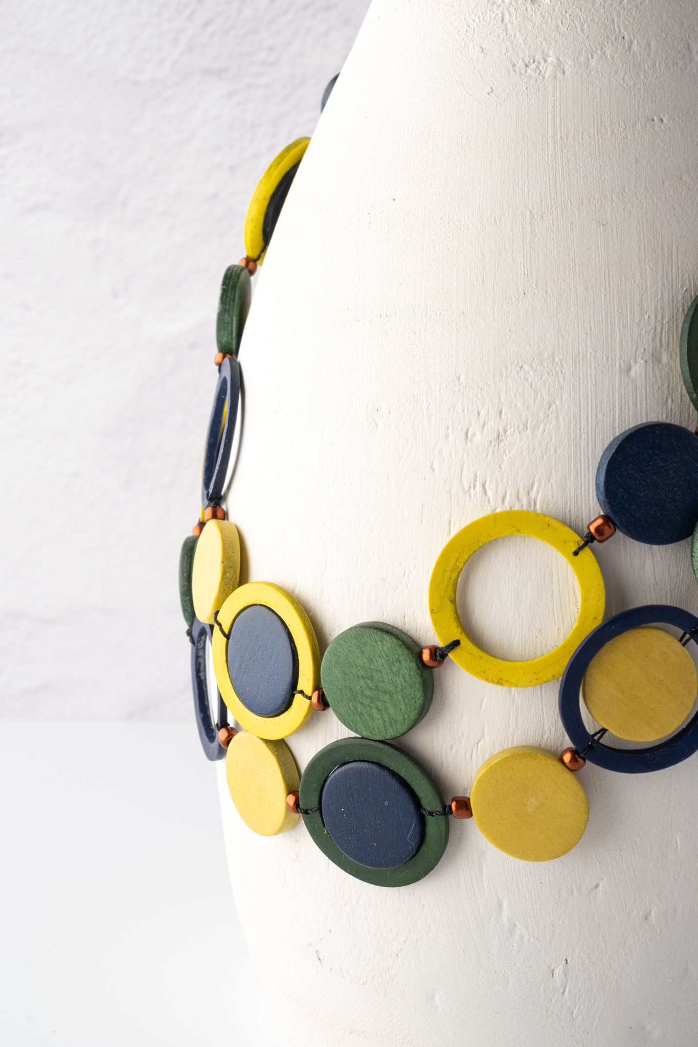 Sylca Designs Circle Cut Out Necklace, Yellow 