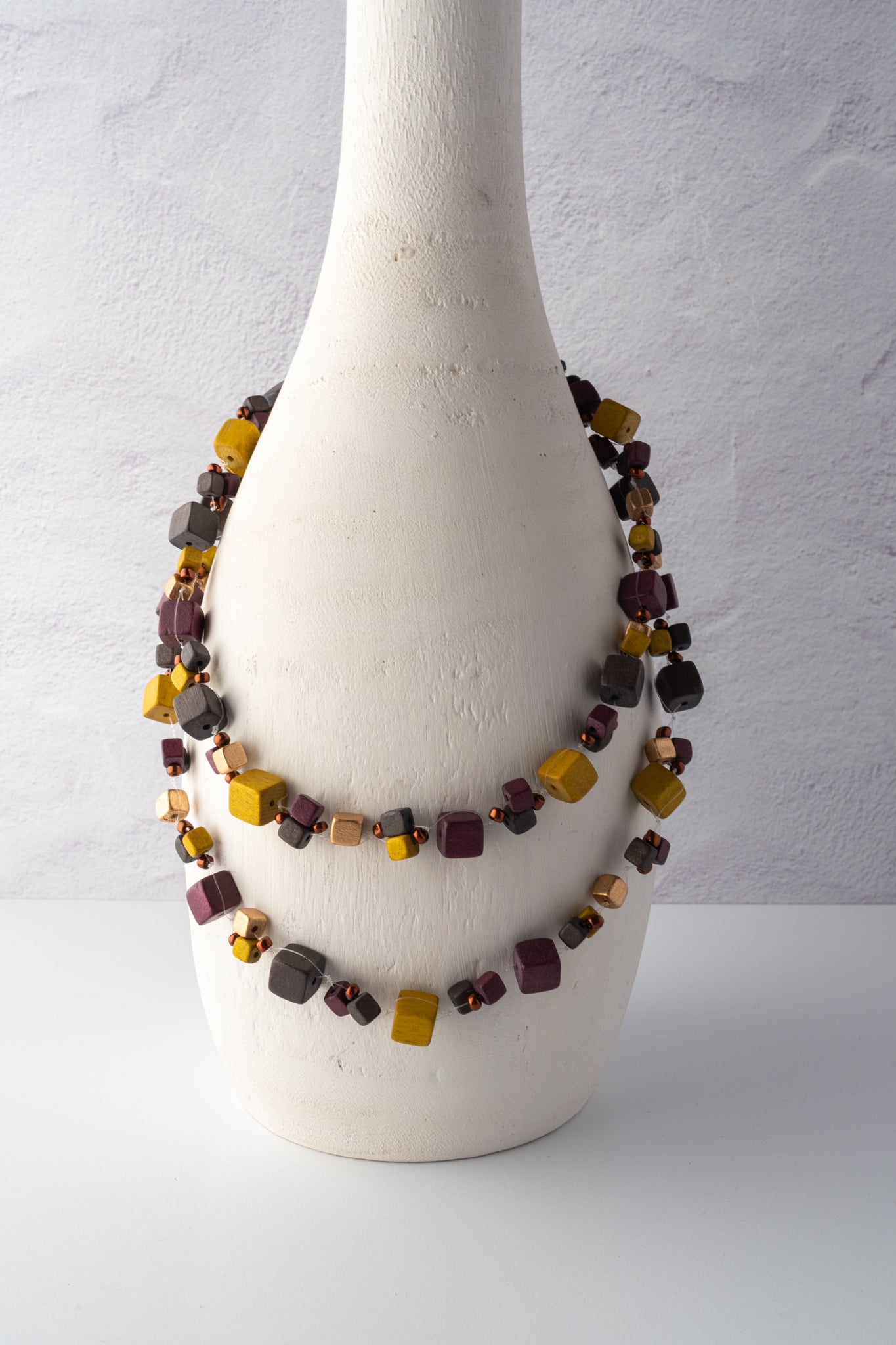 Sylca Designs Lia Floating Beads Necklace, Merlot 