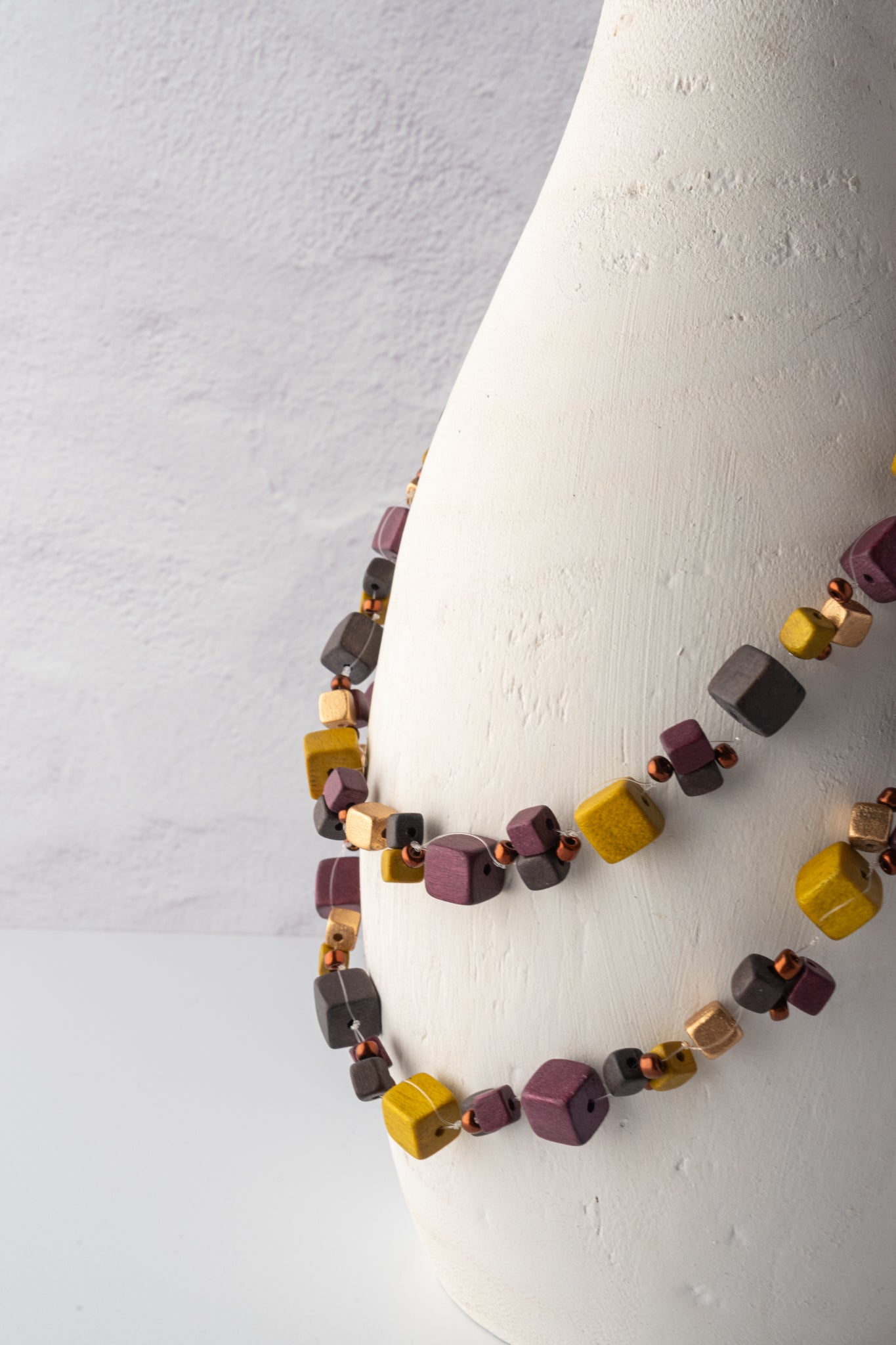 Sylca Designs Lia Floating Beads Necklace, Merlot 