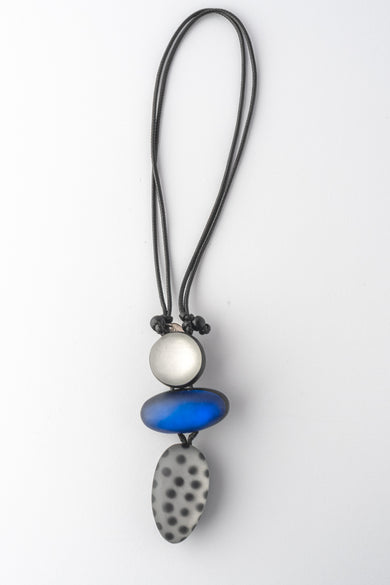 Sylca Designs Midori Polka Dot Necklace, Blue 