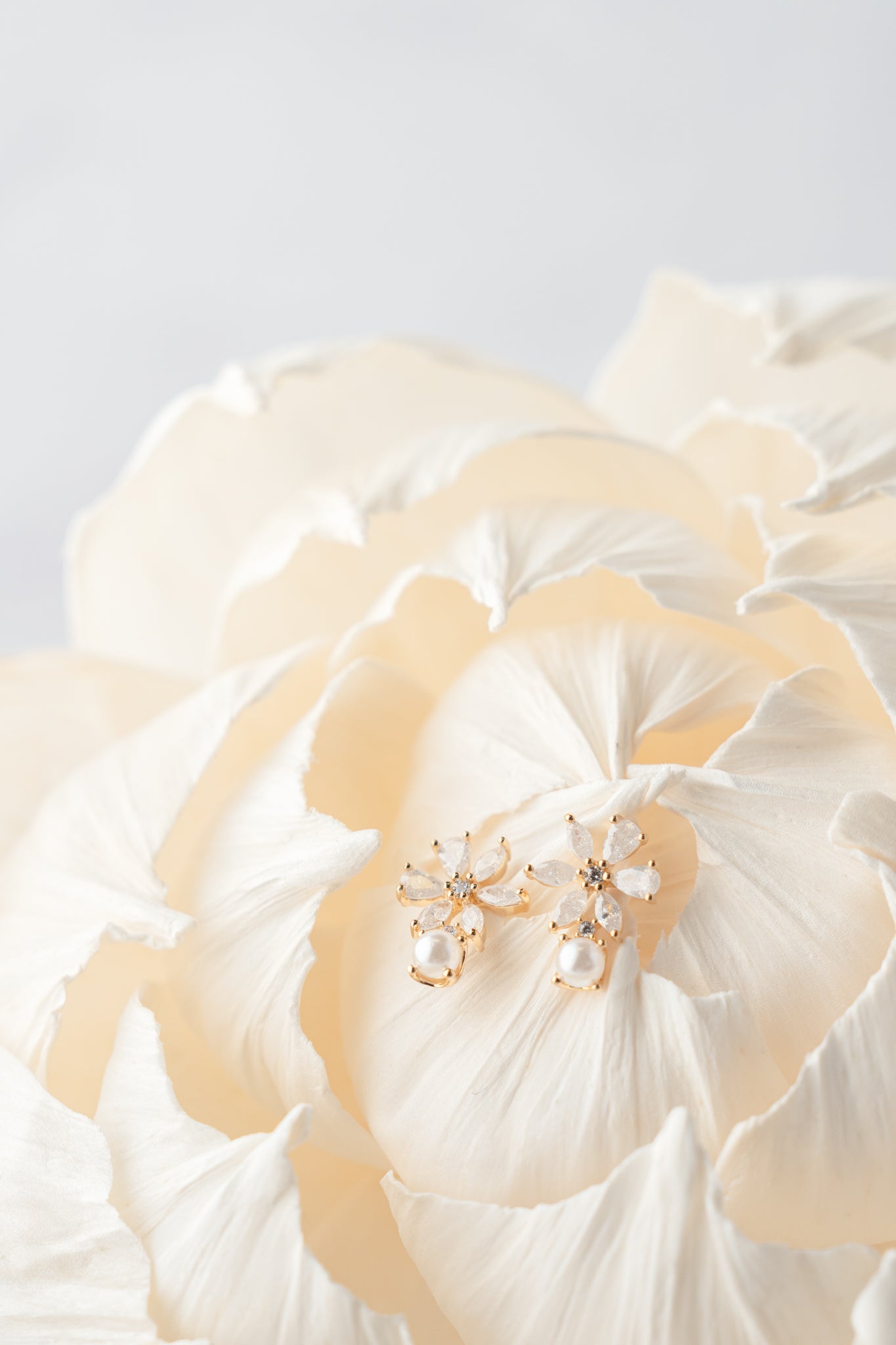 Tai Flower Pearl Post Earrings 
