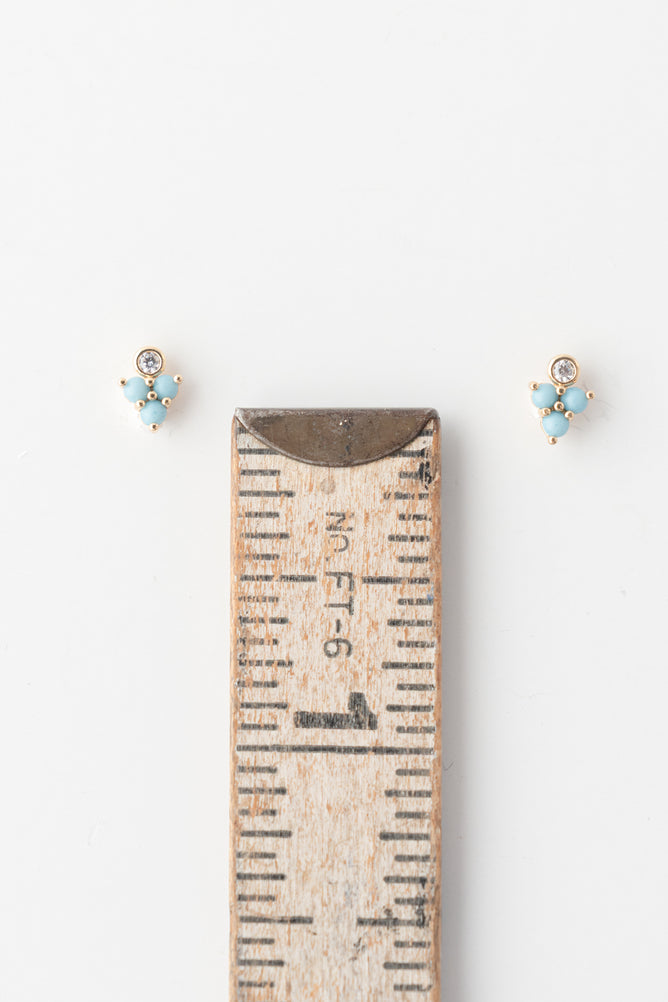 Tai Mini Ball Cluster Earrings - Turquoise 