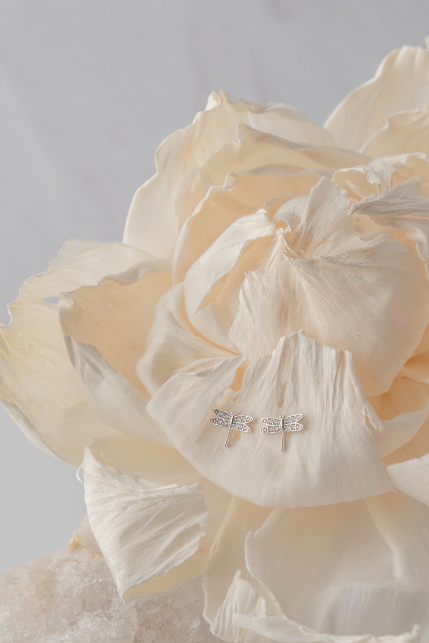 Silver CZ Dragon Post Earrings