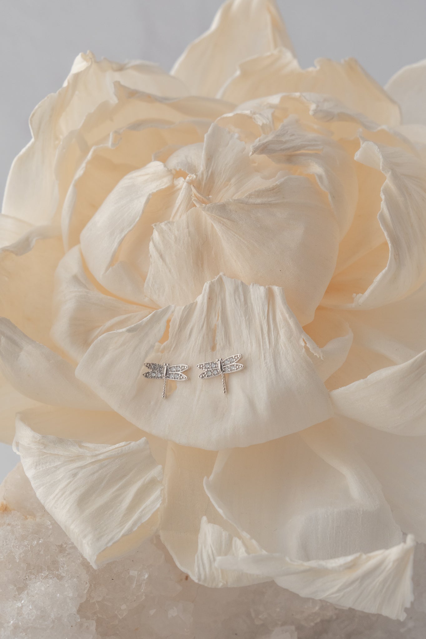 Silver CZ Dragon Post Earrings