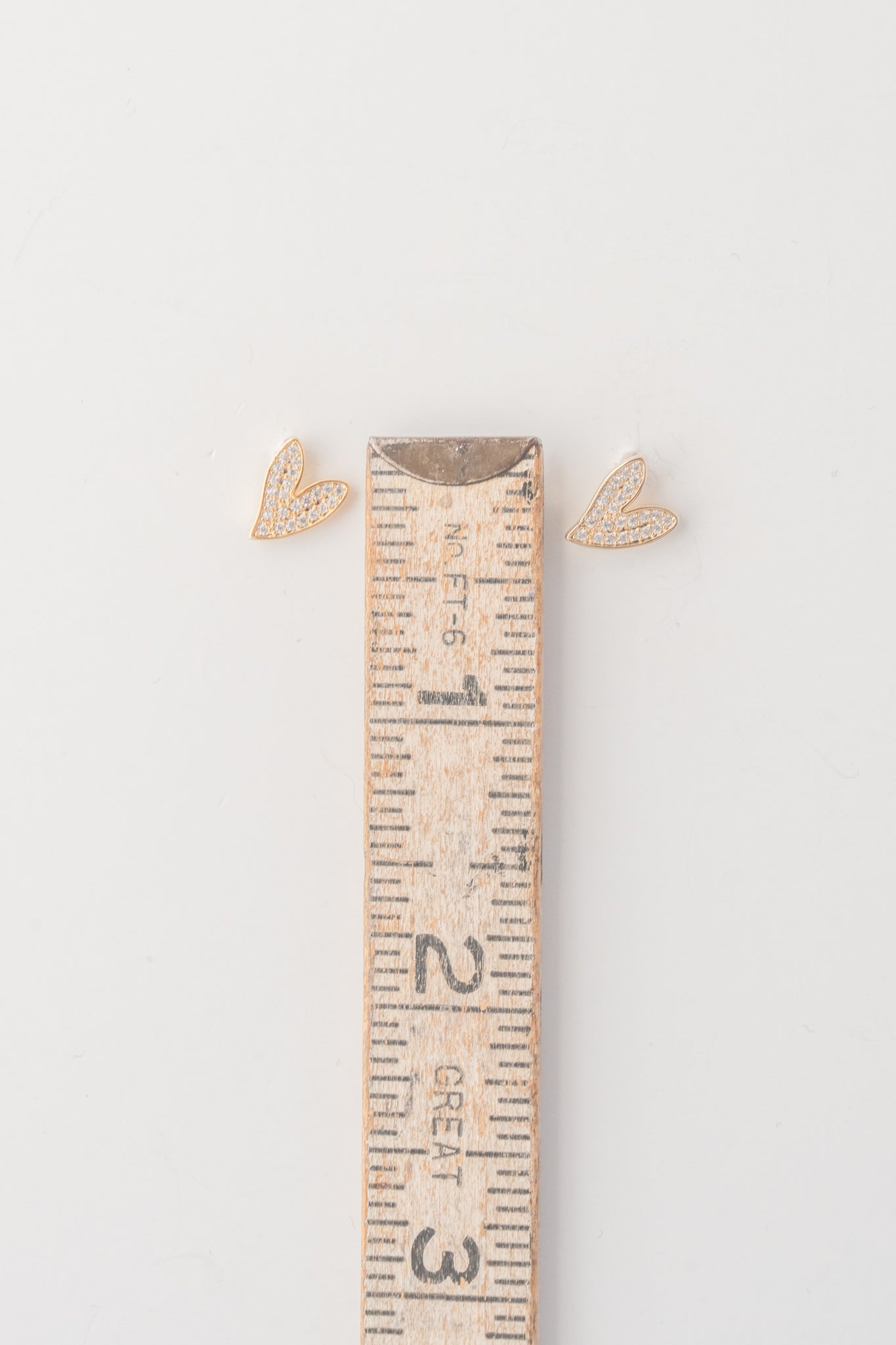 Irregular Heart/CZ Post Earring