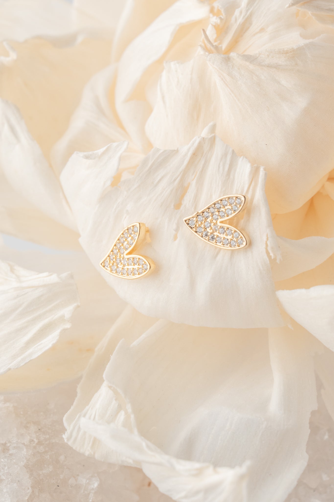 Irregular Heart/CZ Post Earring