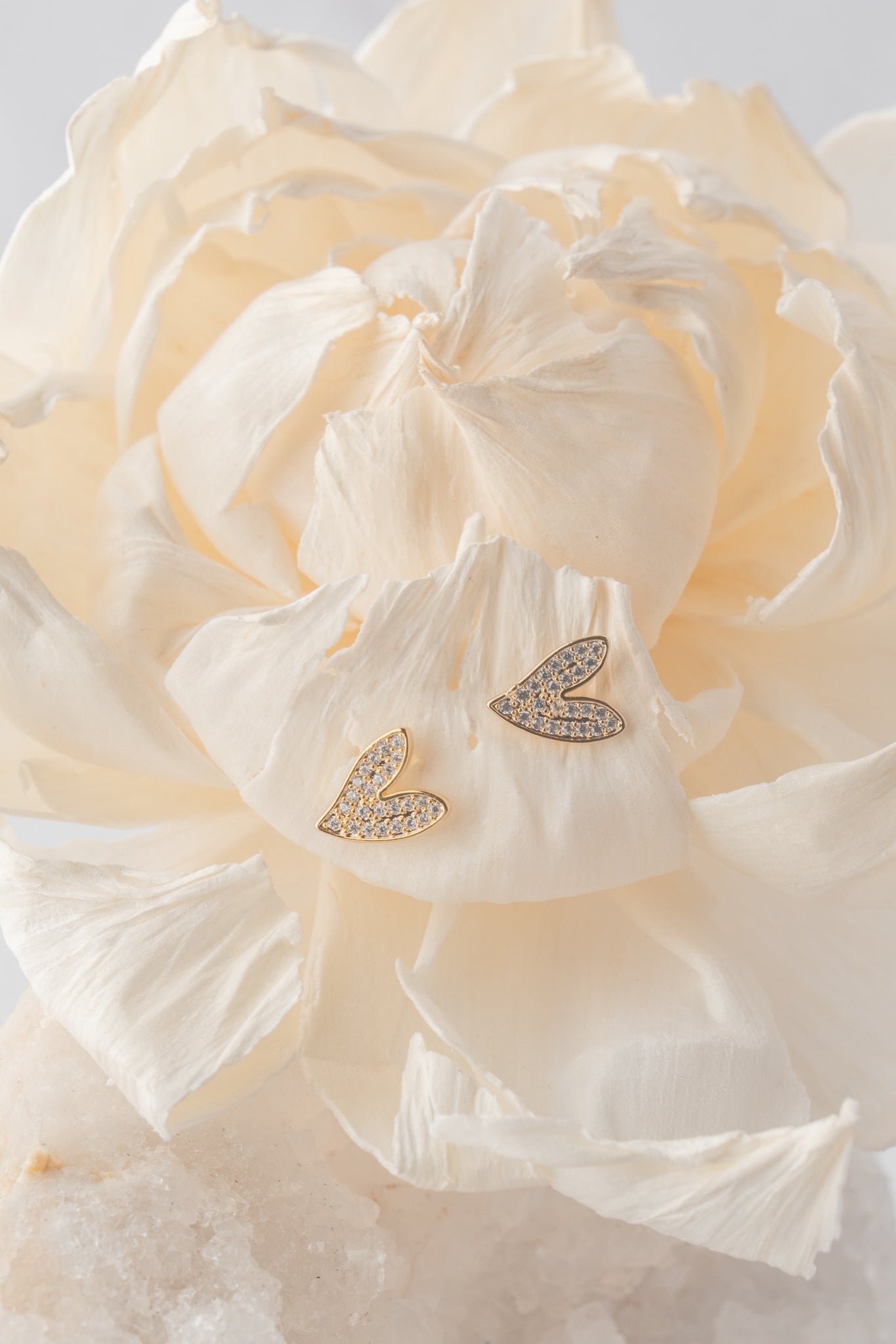 Irregular Heart/CZ Post Earring