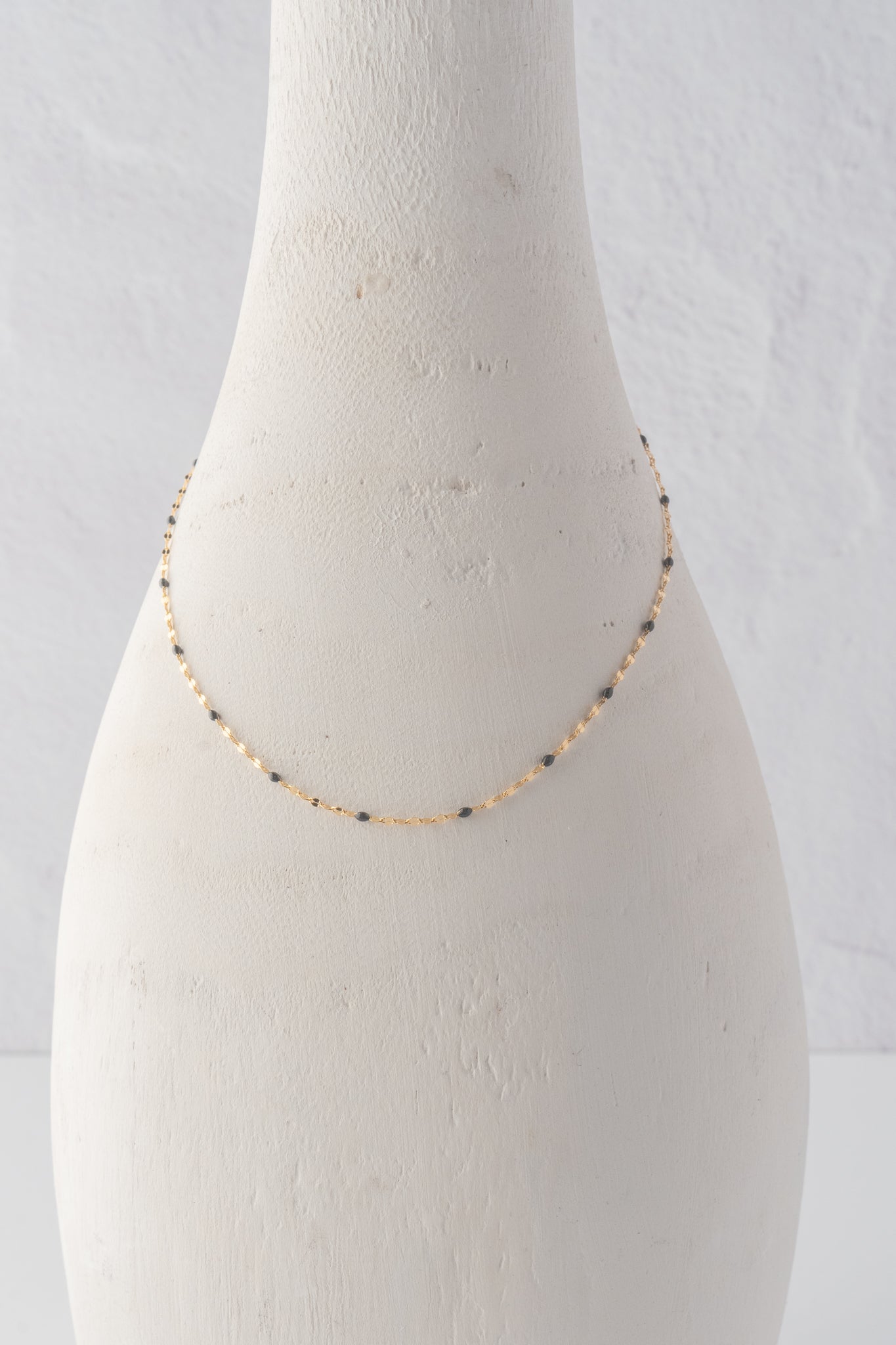 Black Enamel/Gold Sparkle Chain