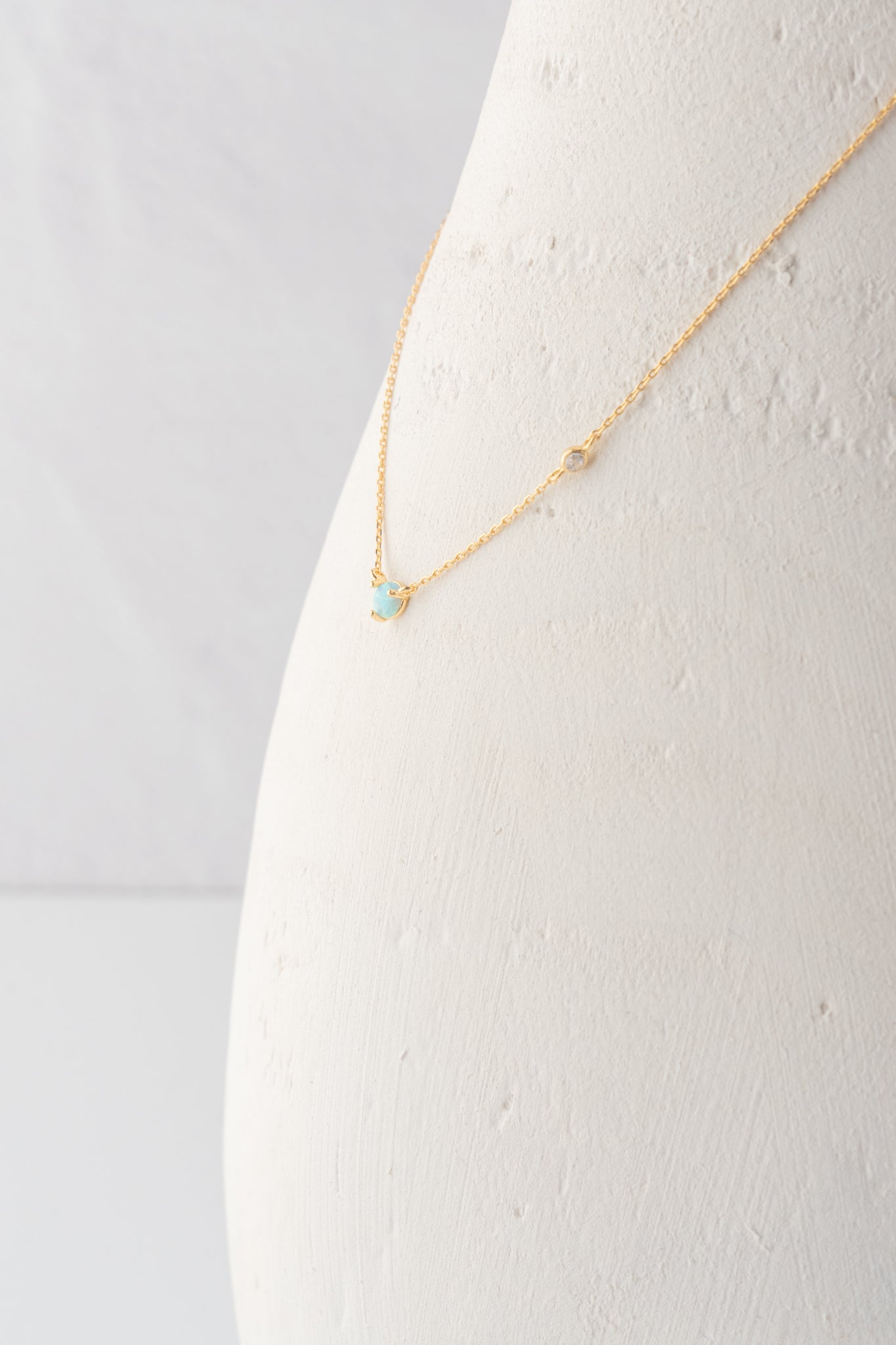 Opal/CZ Simple Gold Chain