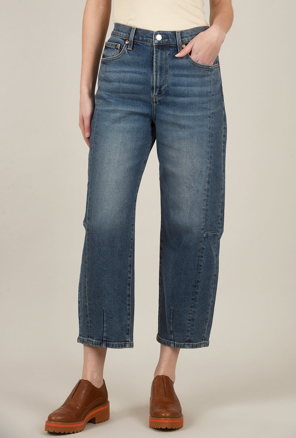 Pistola Eli High-Rise Arched Leg Denim, Augustus Blue 