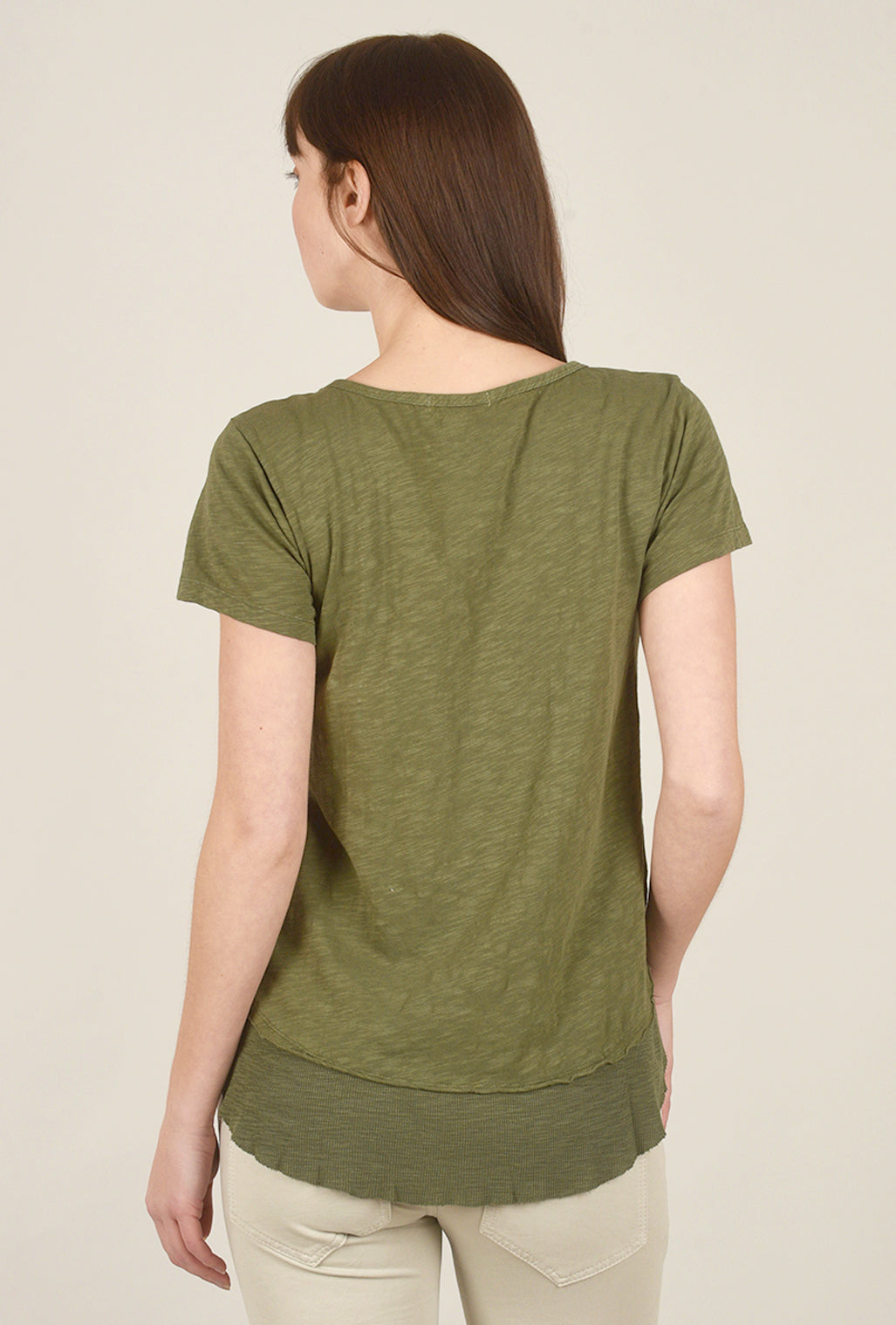 Mododoc S/S Scoop Neck Tee, Moss 