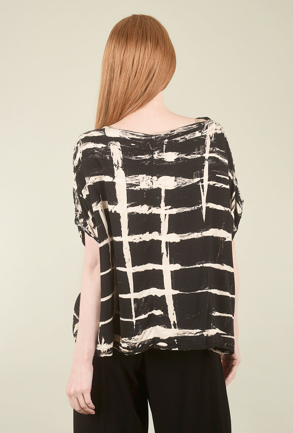 Cynthia Ashby Hux Top, Black Graphic 