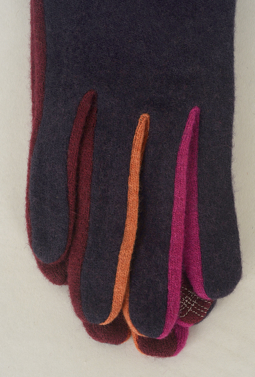 Santacana Madrid Bow Detail Knit Wool/Cashmere Glove, Marino One Size Marino