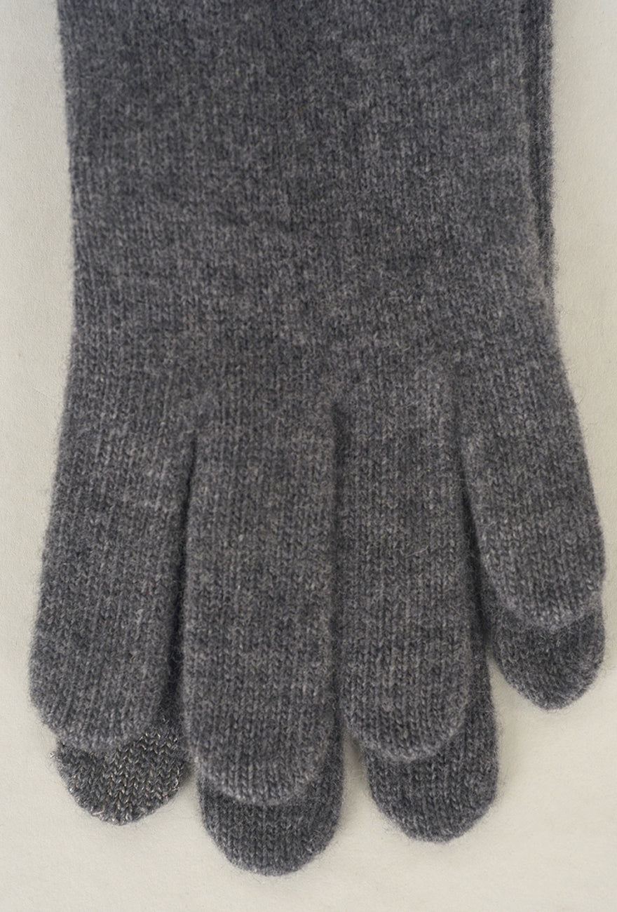 Leather Tab Wool/Cashmere Glove, Marengo