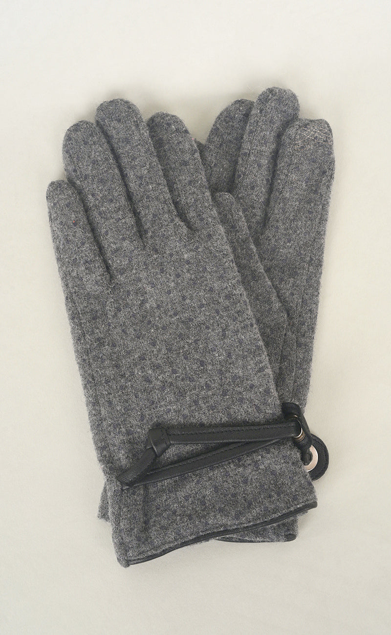 Santacana Madrid Pindot Wool Knit Gloves, Gris One Size Gris