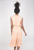 Grade & Gather Sateen Ruffle Midi Dress, Apricot 