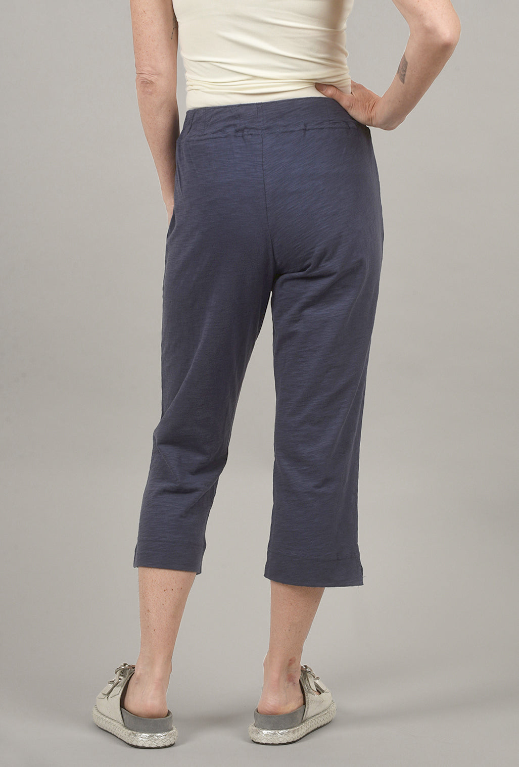 Escape by Habitat Cotton Slub Pocket Capri, Navy 