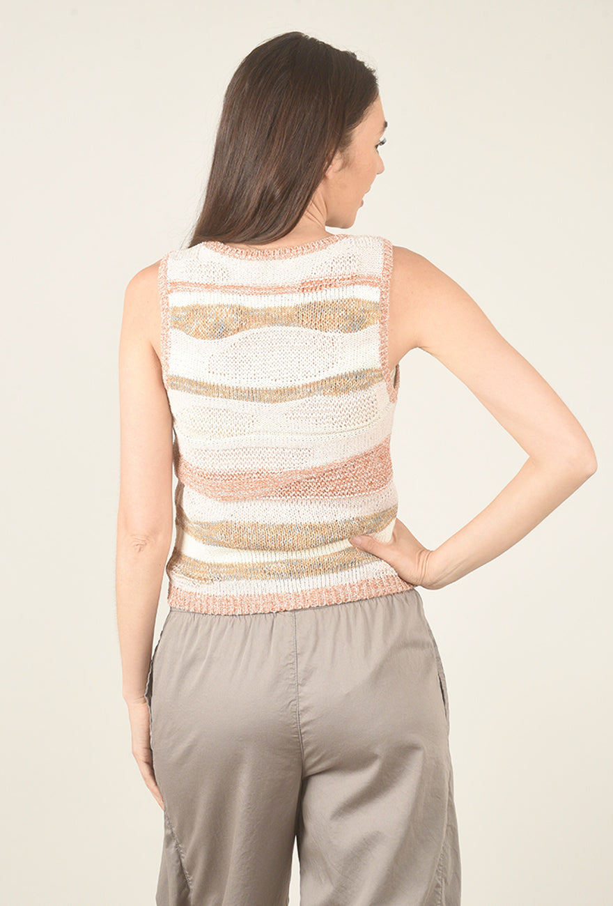 Sedona Sleeveless Sweater, Pink Multi