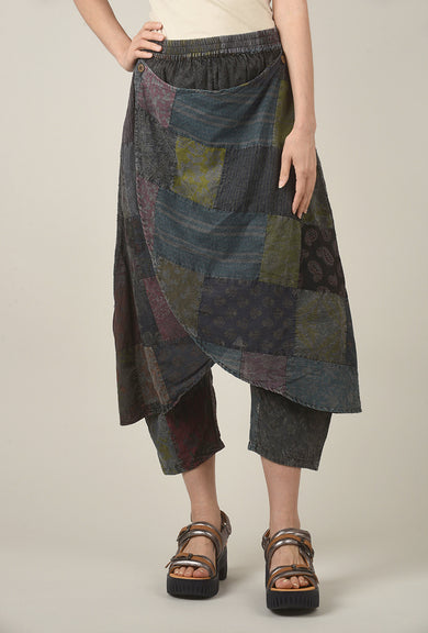 POL Crossover Wrap Pant, Charcoal Multi 