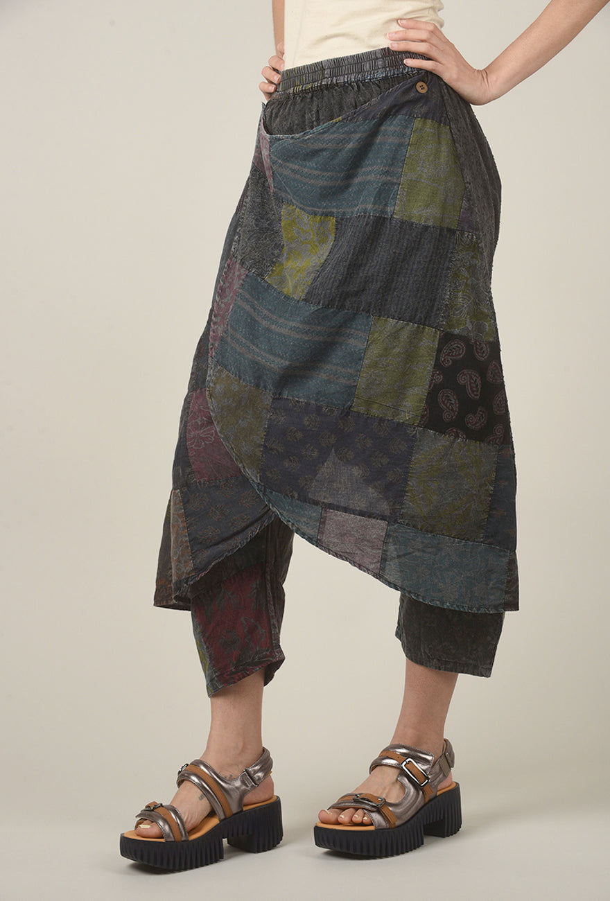 POL Crossover Wrap Pant, Charcoal Multi 
