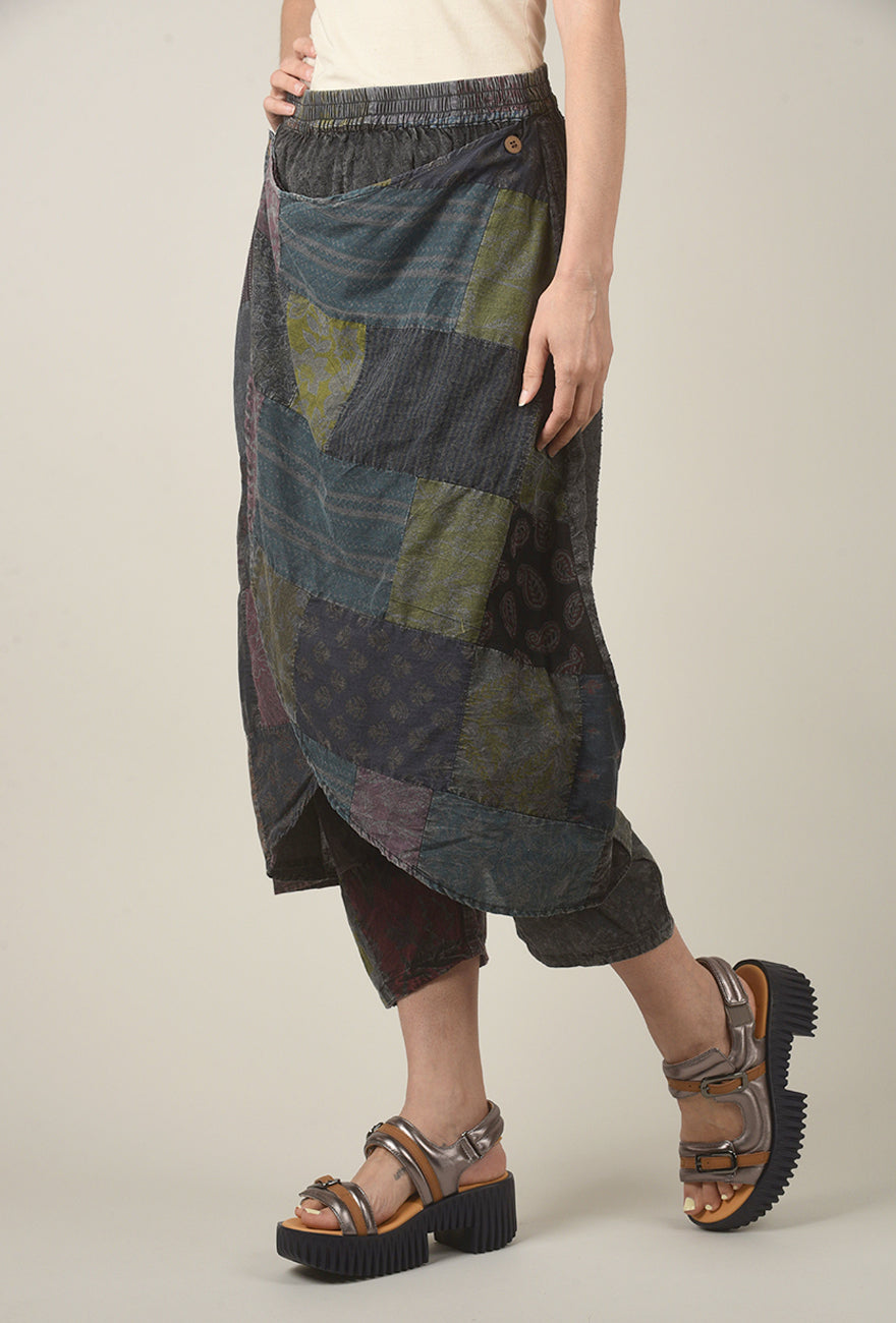 POL Crossover Wrap Pant, Charcoal Multi 