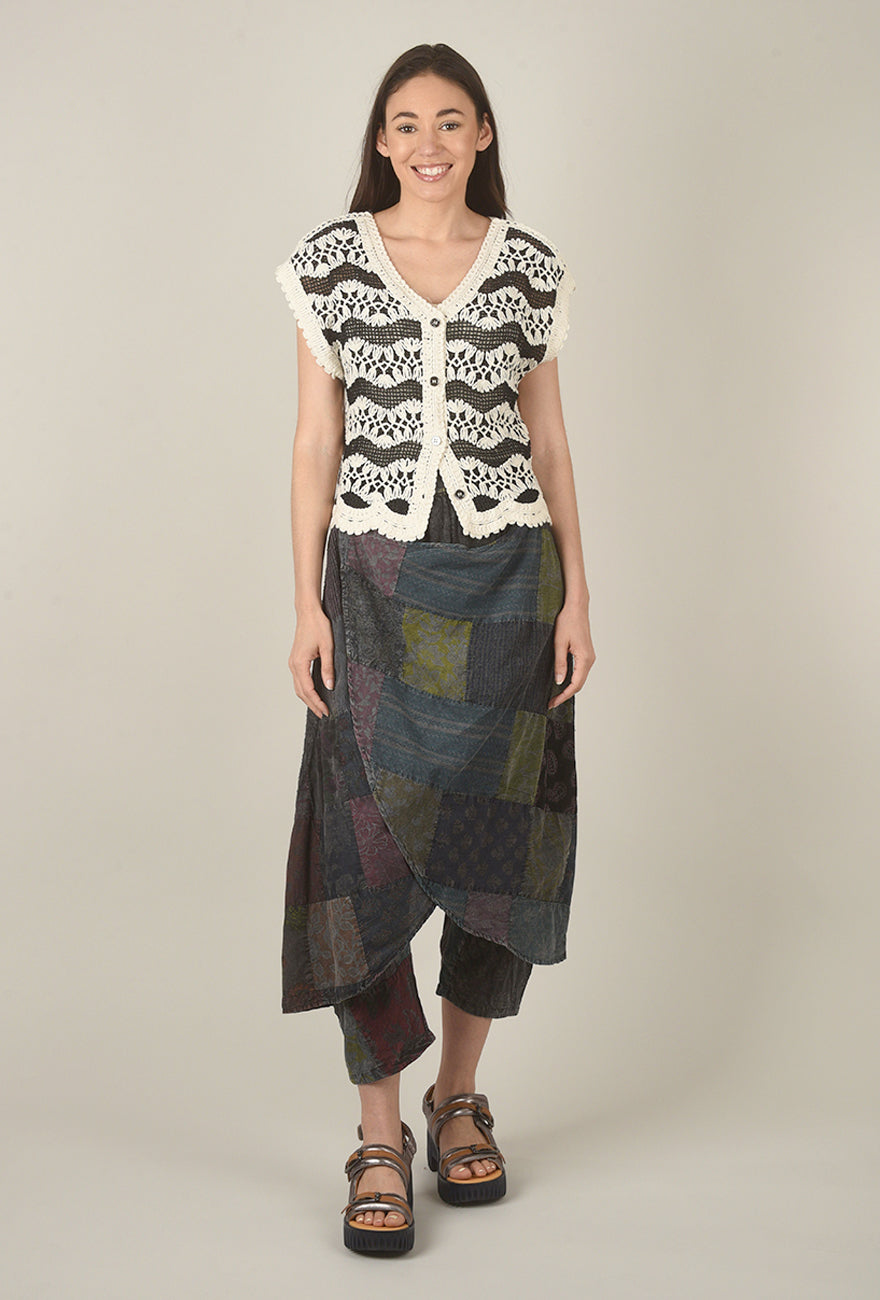 POL Crossover Wrap Pant, Charcoal Multi 