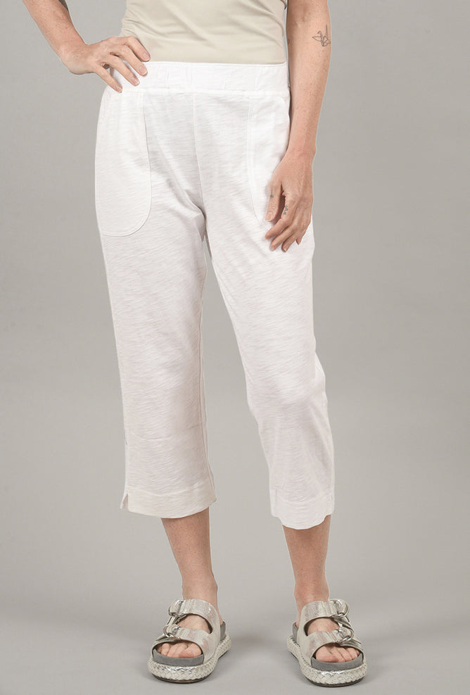 Escape by Habitat Cotton Slub Pocket Capri, White 