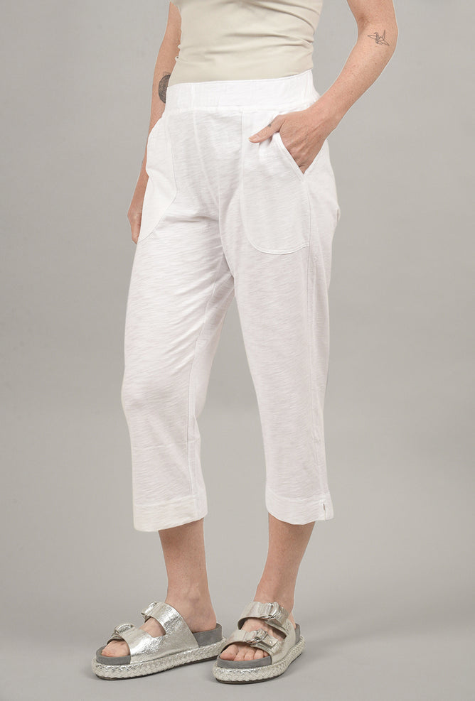 Escape by Habitat Cotton Slub Pocket Capri, White 