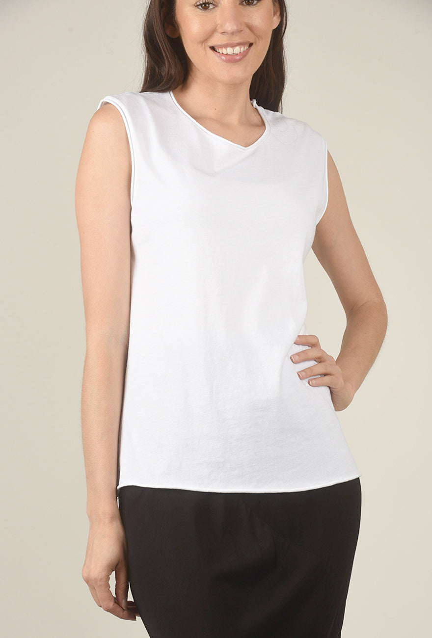 Barre Tee, White Angle 4