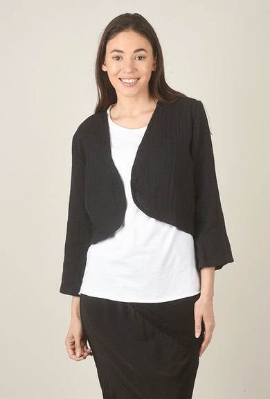 Tulip Cotton Gauze Bolero, Black 