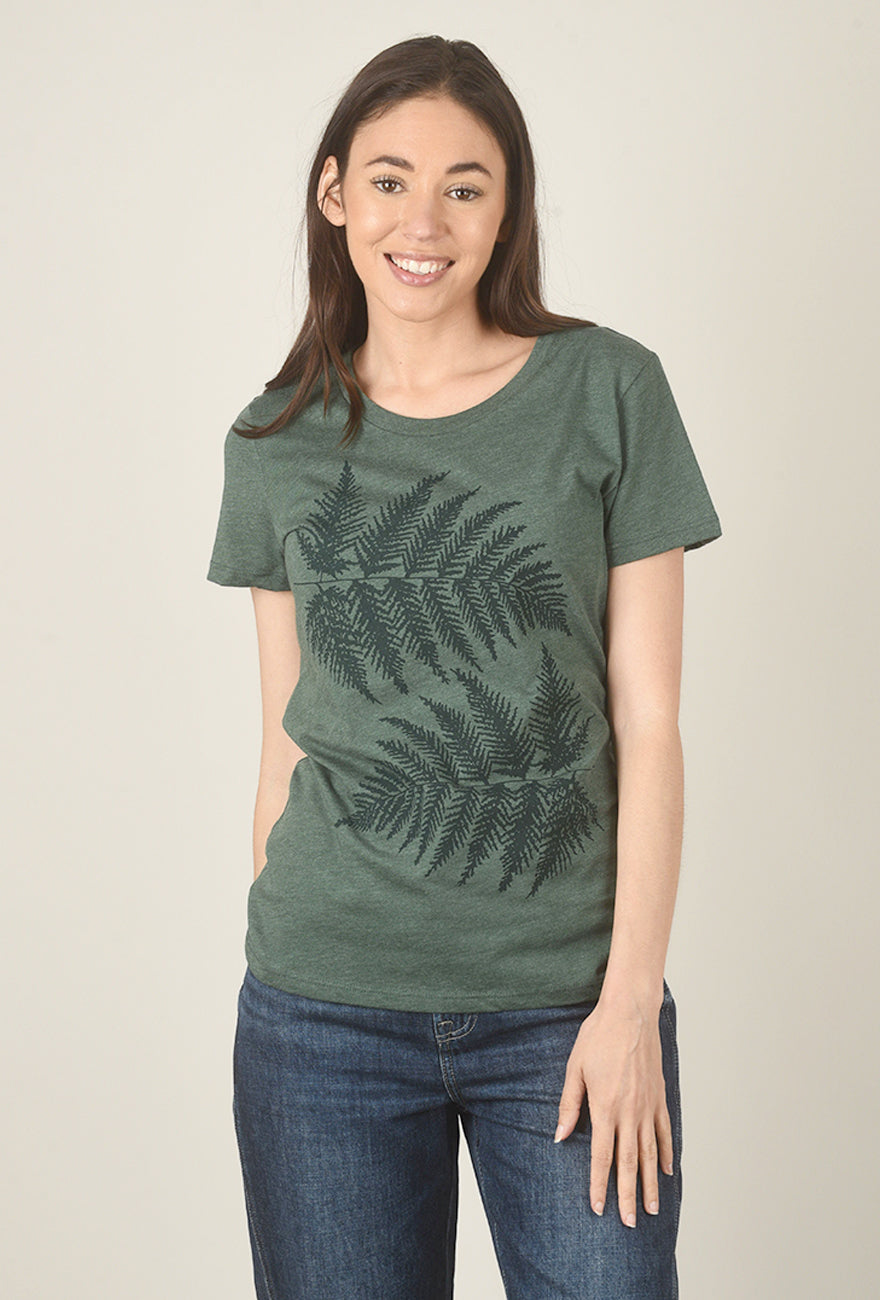 Blackbird Supply Company Fern Leaves Tee, Forest Green 
