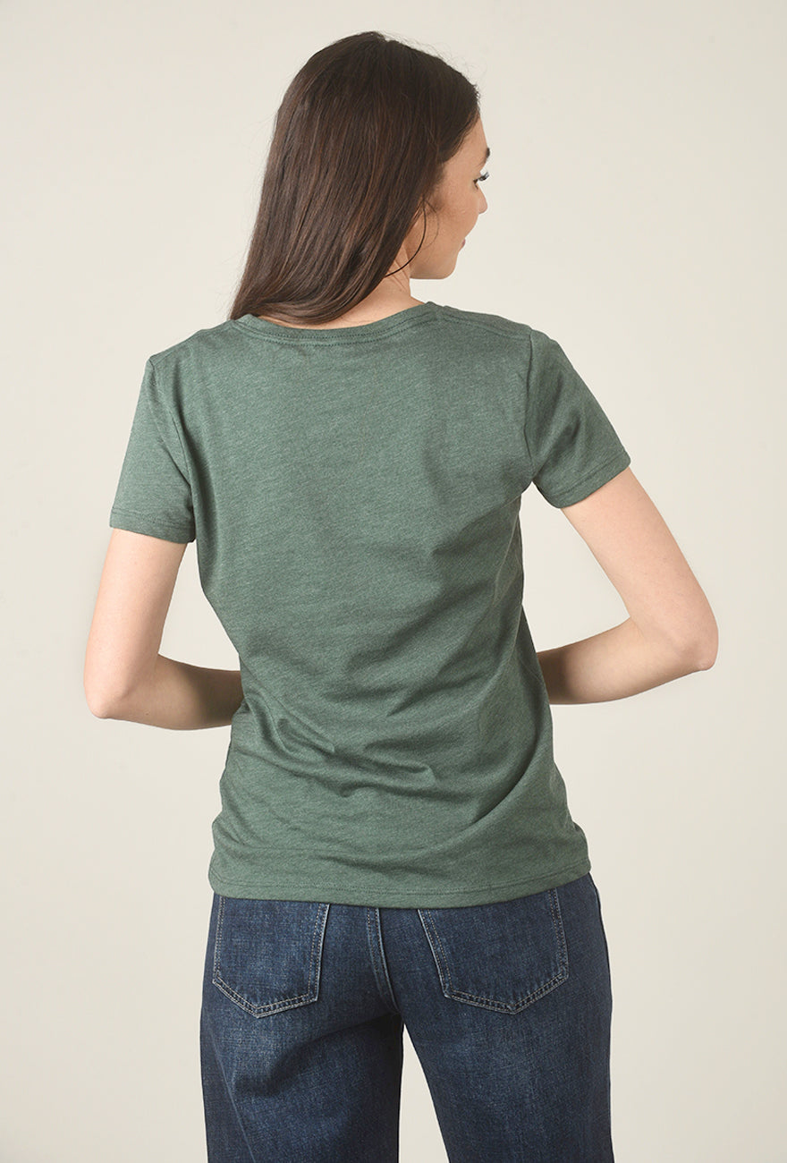 Fern Leaves Tee, Forest Green Angle 3
