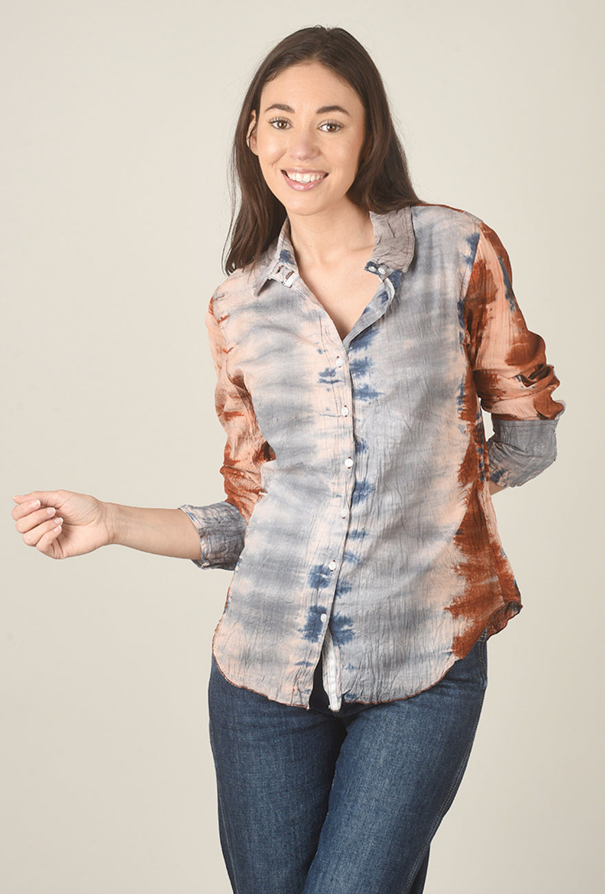 Gretchen Shirt, Rust/Blue