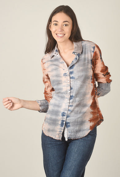 Tulip Gretchen Shirt, Rust/Blue 