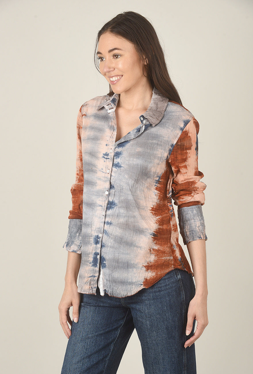 Gretchen Shirt, Rust/Blue