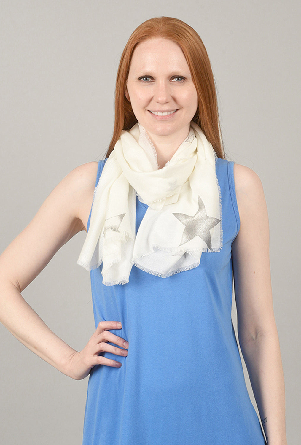 Blue Pacific Half-Size Stars Scarf, Cloud One Size Cloud