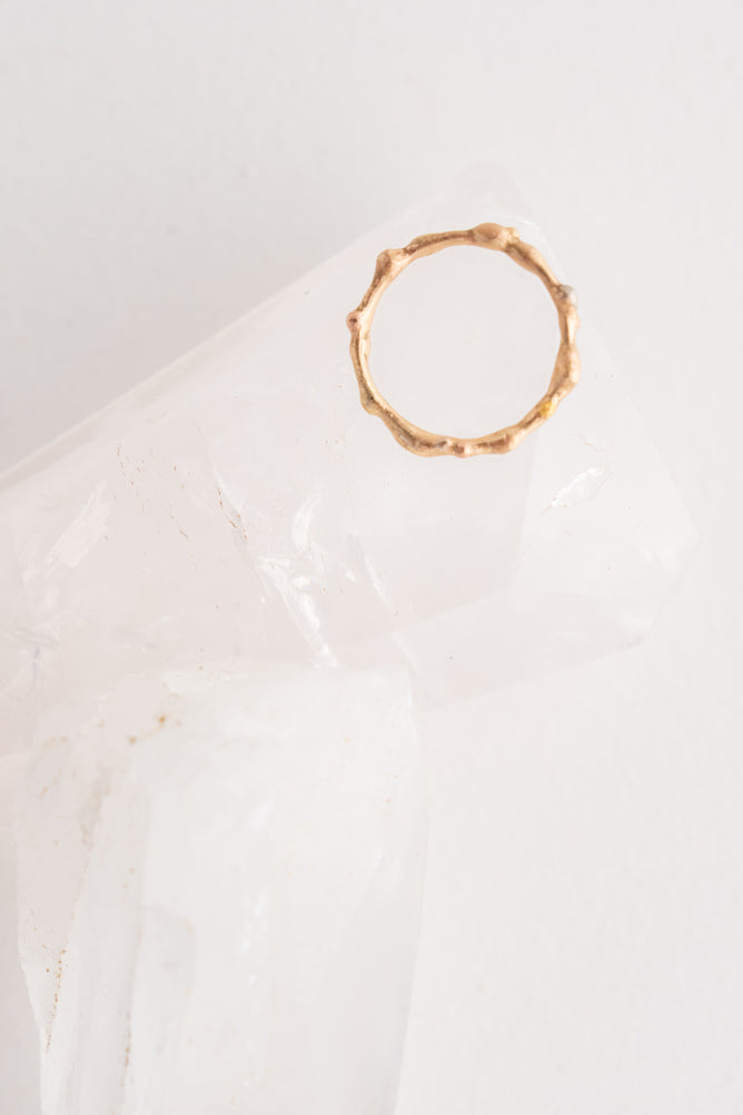 Variance. Embedded Band 14k Gold Ring 