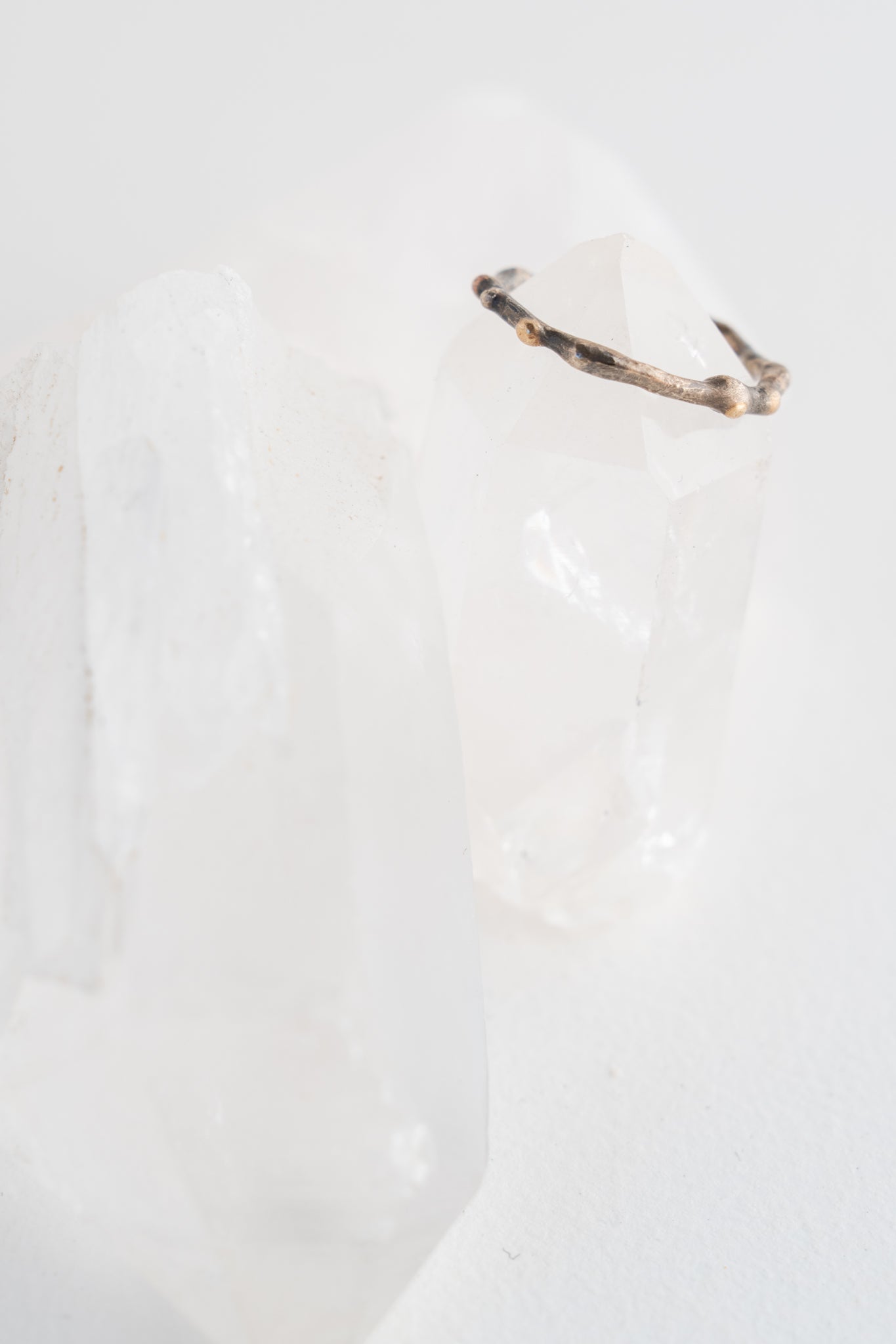 Evie Lou Embedded Band Sterling Silver and Gold 