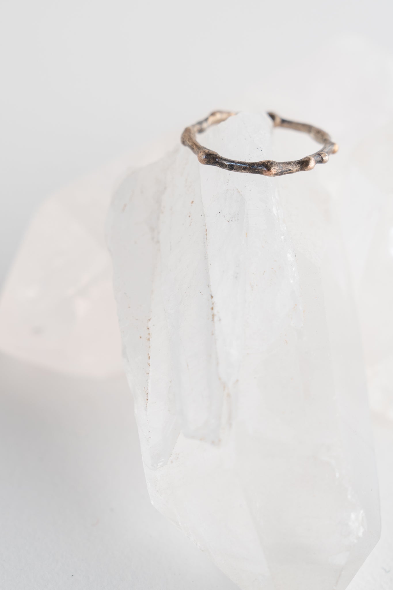 Evie Lou Embedded Band Sterling Silver and Gold 