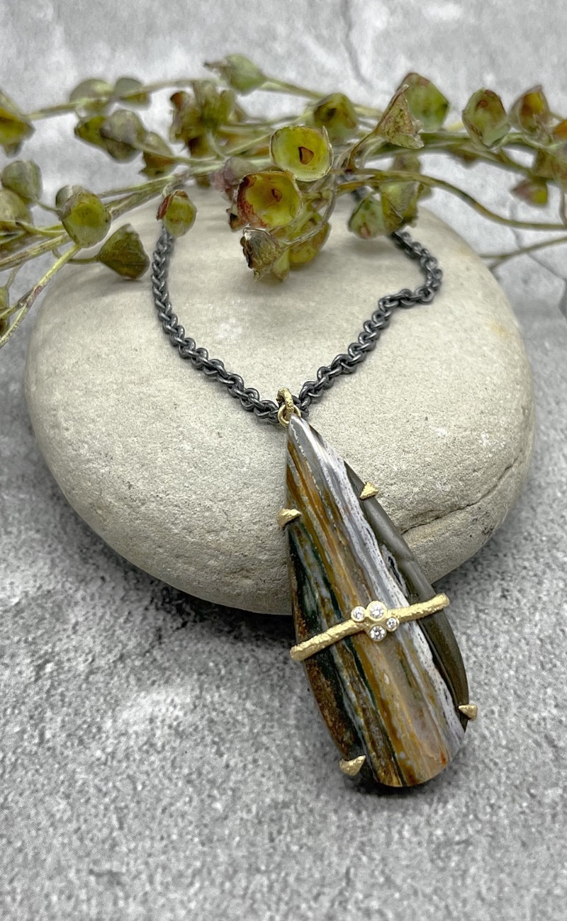 Laurie Kaiser Rustic Wrapped Jasper Necklace 