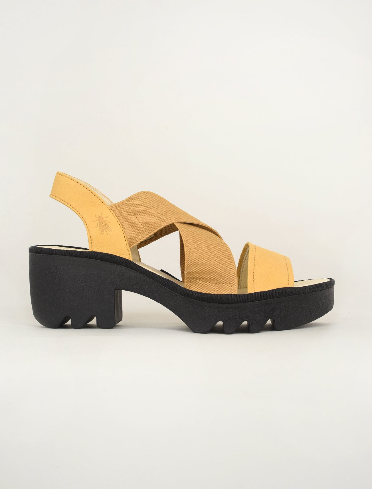 Fly London Taji Platform Sandal, Bumblebee Yellow 