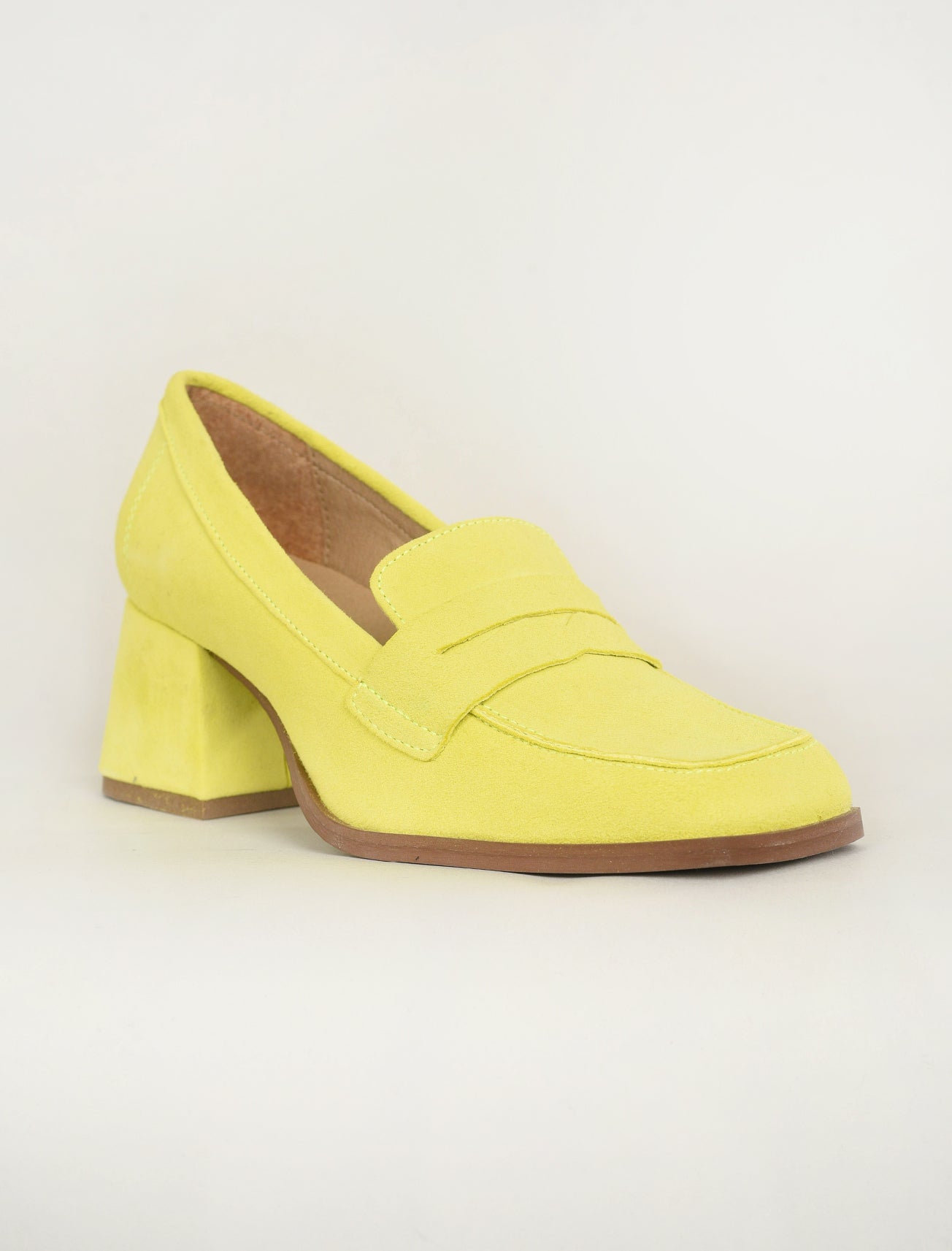 Bos & Co. Ama Suede Heeled Loafer, Pear 